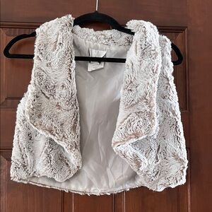 Rare Editions Cream Furry Vest